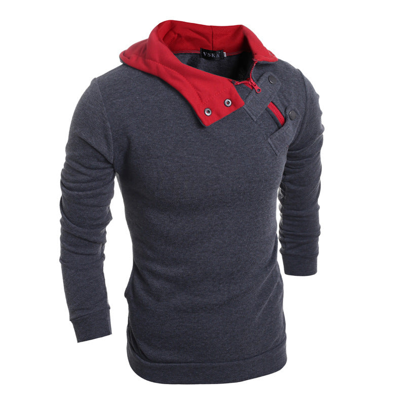 Men'S Casual Sweater With Fleece Hooded Pullover