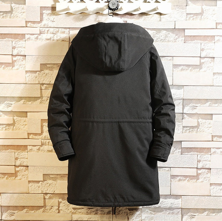 Autumn Mid Length Big Fat Windbreaker Hooded Jacket Men's Jacket