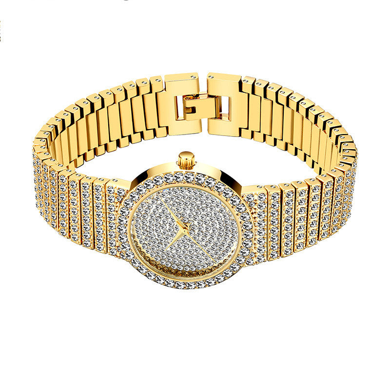 Women'S Watch Gold Korean Version Star Diamond Waterproof Quartz Watch - Dazpy