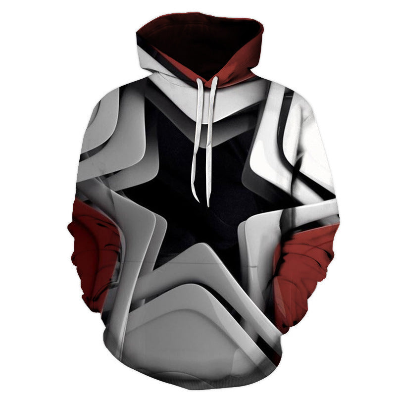 Modisches Kapuzensweatshirt mit 3D-Druck
