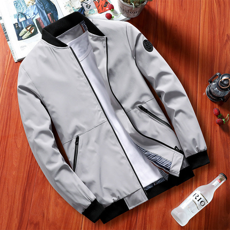 Chaqueta de hombre de cuello alto para primavera y otoño