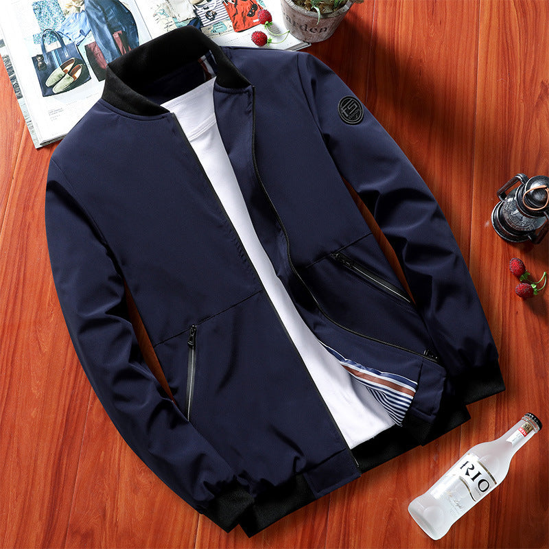 Chaqueta de hombre de cuello alto para primavera y otoño