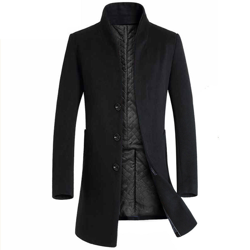 Gabardina informal de lana de longitud media para hombre