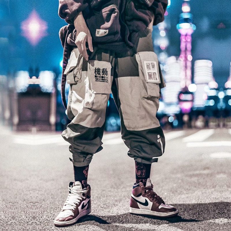 Neue männer Japanischen lose version von overalls mode für männer große größe nähte casual strahl hosen