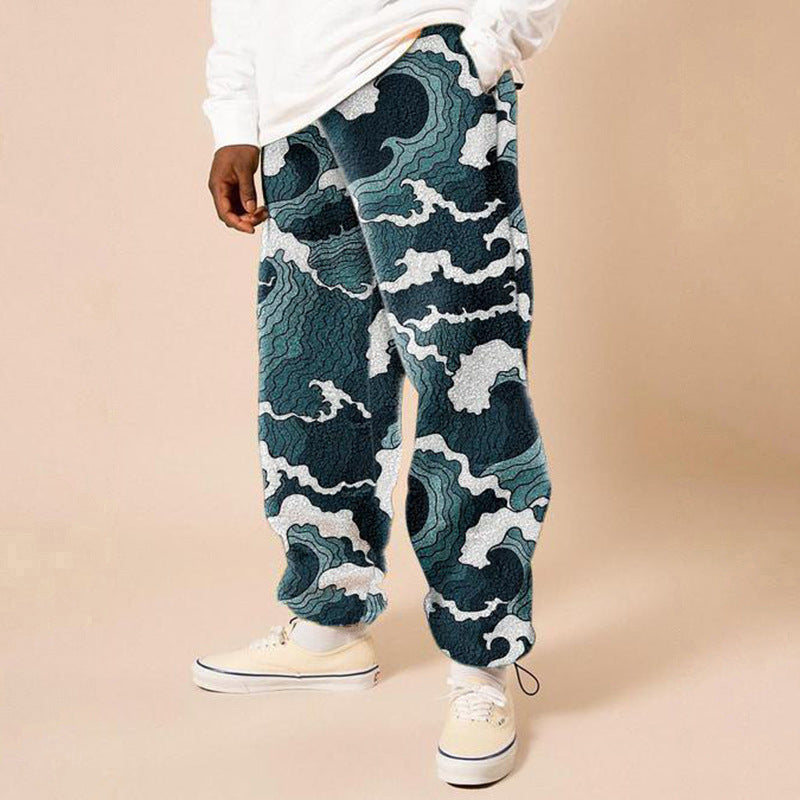 Hose Loose Mid-Waist Printed Fall für Herren