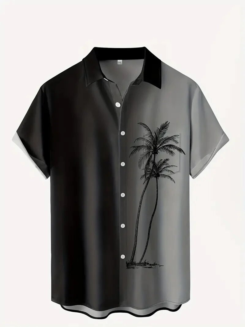 Camisa informal de manga corta de talla grande para hombre
