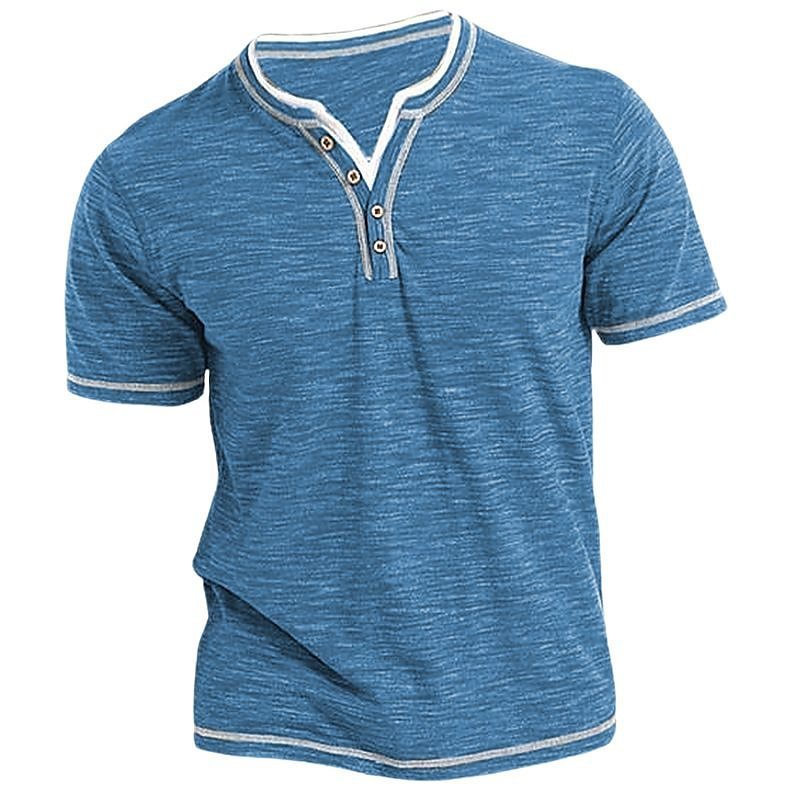 Cárdigan informal de algodón de colores con cuello en V pequeño y manga corta para hombre