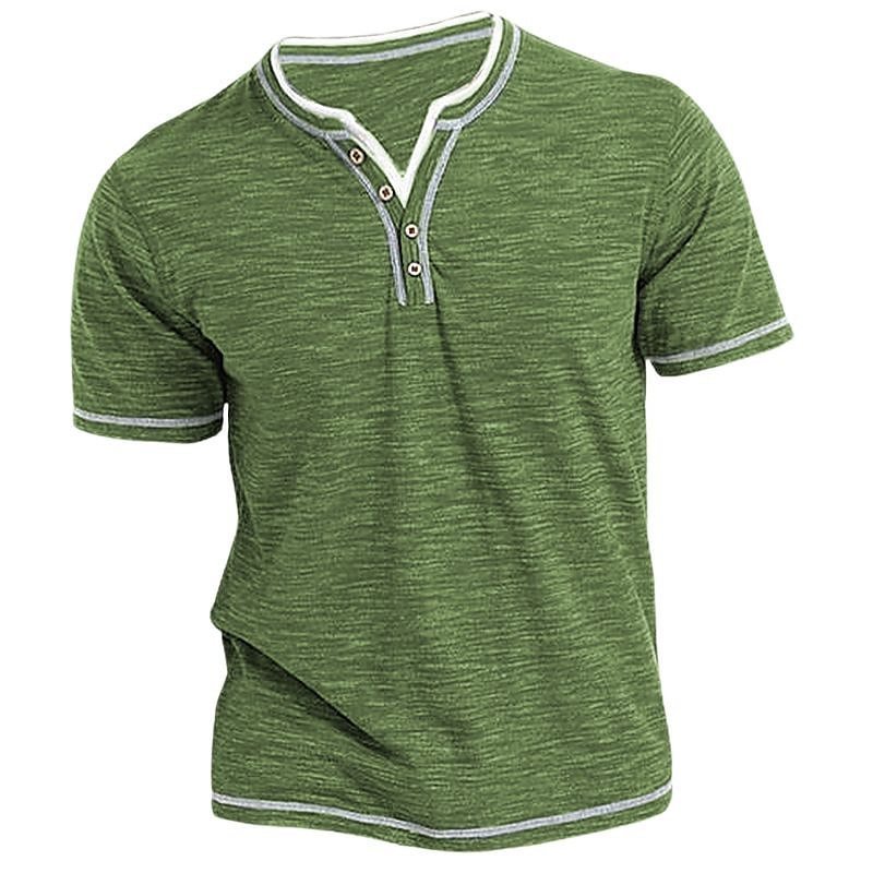 Cárdigan informal de algodón de colores con cuello en V pequeño y manga corta para hombre