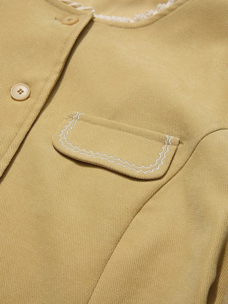 Elegante vestido de suéter de punto con cuello en V