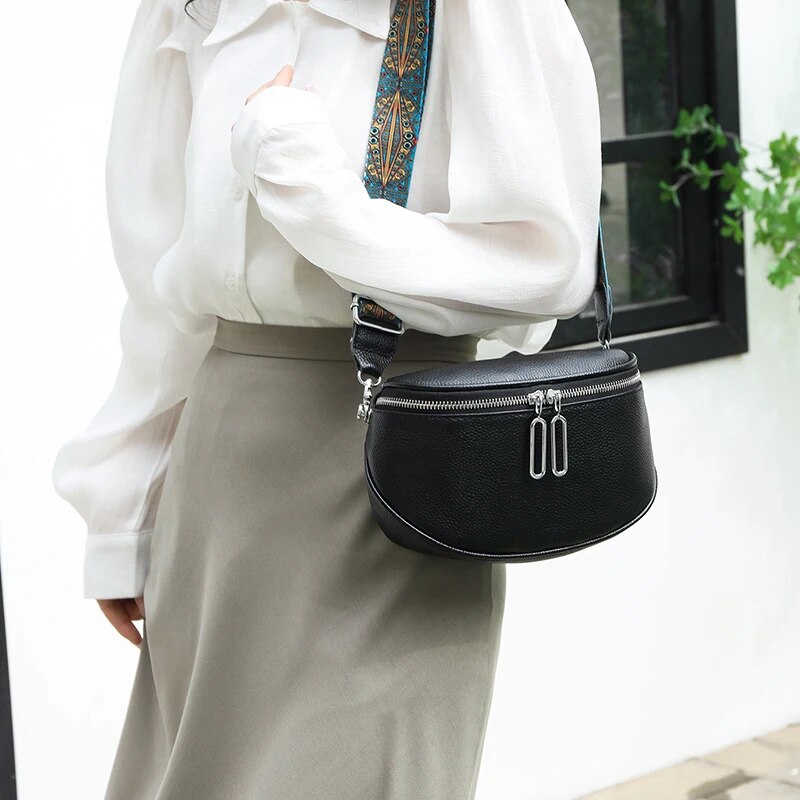 Bolso bandolera y de hombro de piel auténtica de lujo para mujer