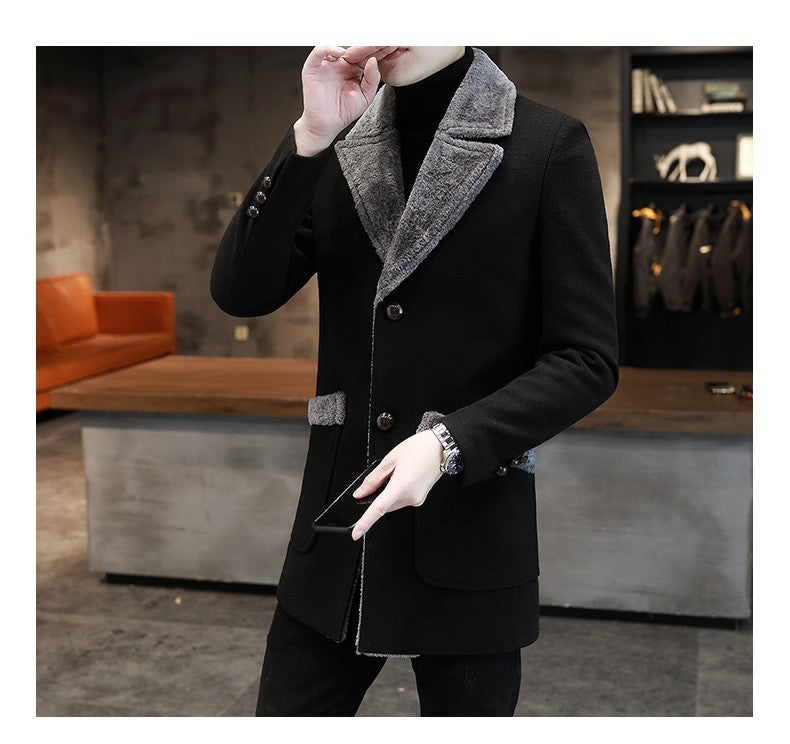Abrigo de piel y cuero para hombre