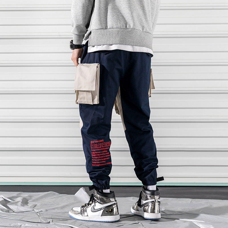 Neue männer Japanischen lose version von overalls mode für männer große größe nähte casual strahl hosen