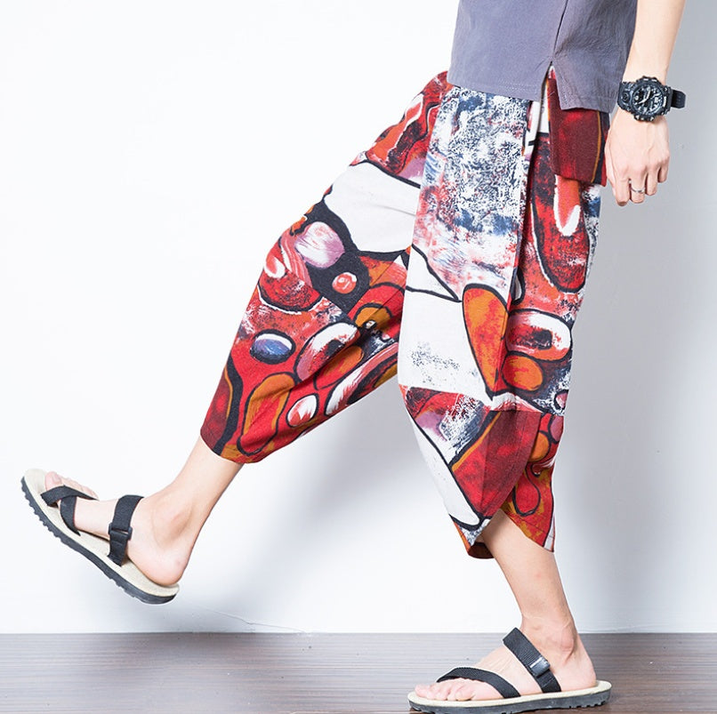 Pantalones nepaleses de estilo chino retro de gran tamaño, pantalones de elefante salvaje con personalidad tailandesa