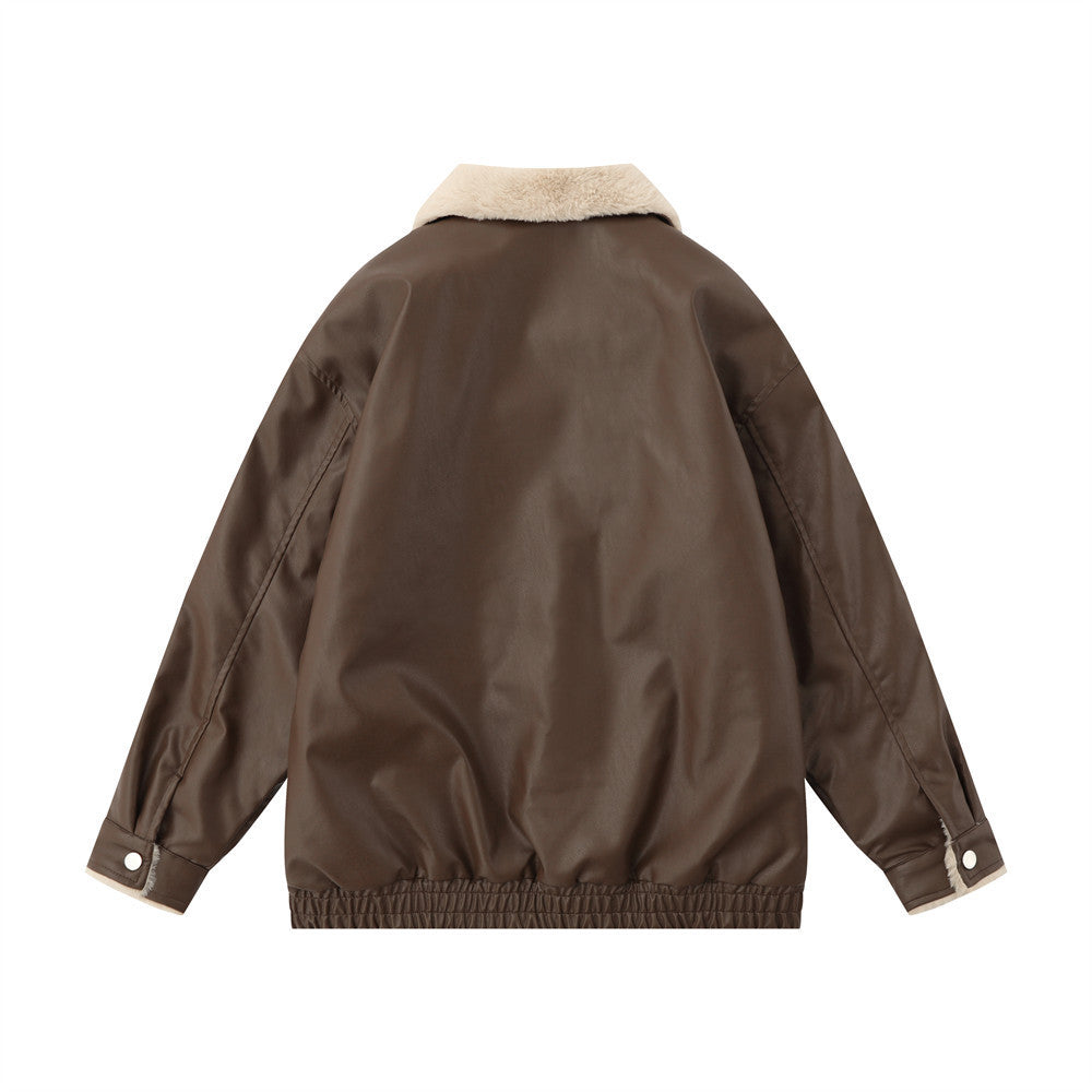 High Street Lockere, lässige Motorrad-PU-Lederjacke