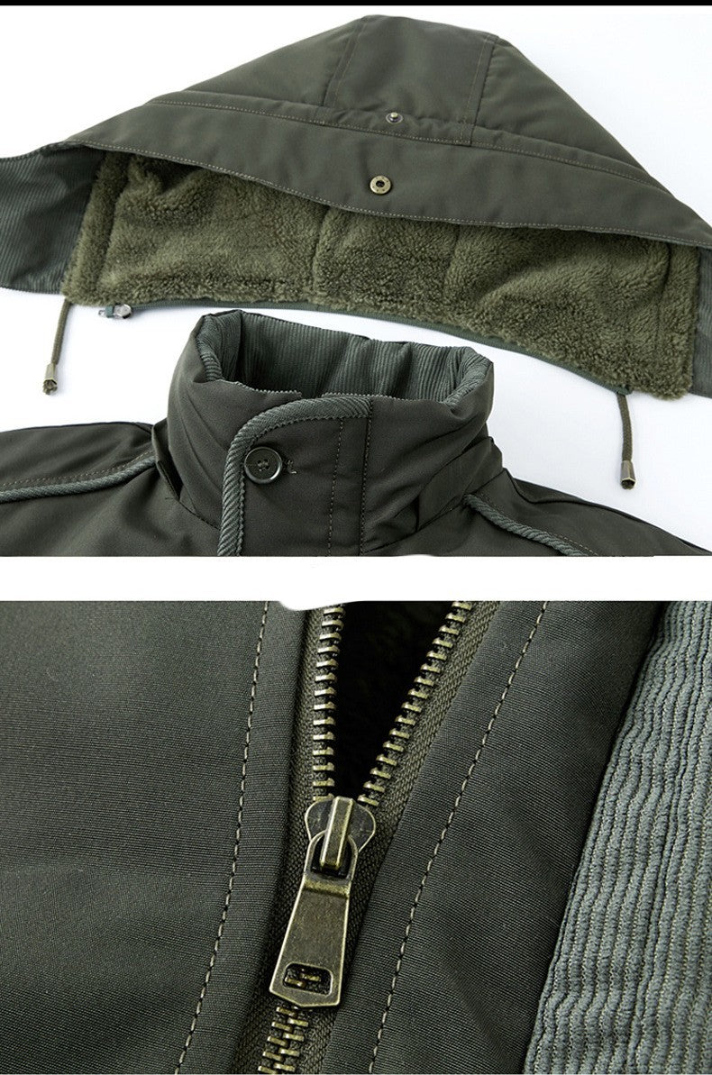 Manteljacke aus Baumwolle mit Lammwollfutter