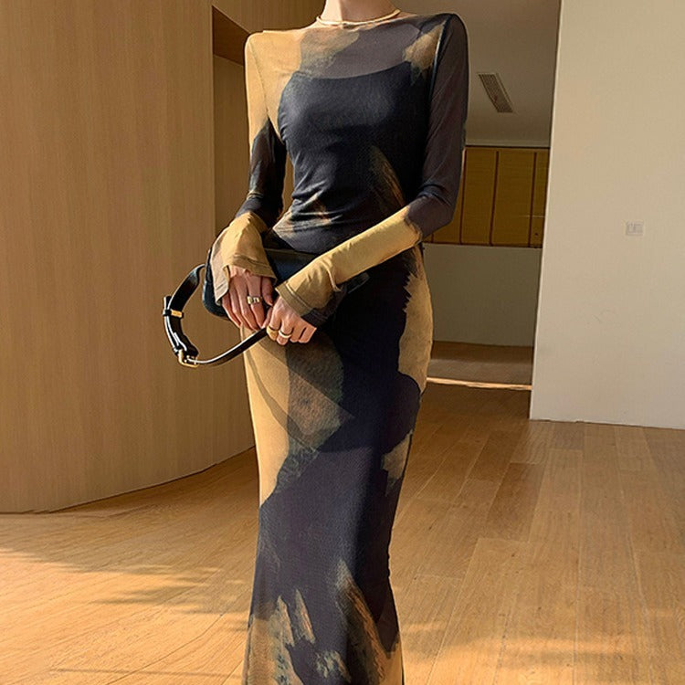 Frühling und Sommer Strick Neckholder Kleid Basis Rock Zweiteiliger Anzug
