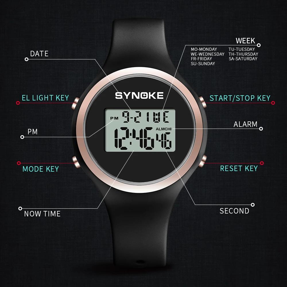 Reloj deportivo digital resistente al agua para mujer
