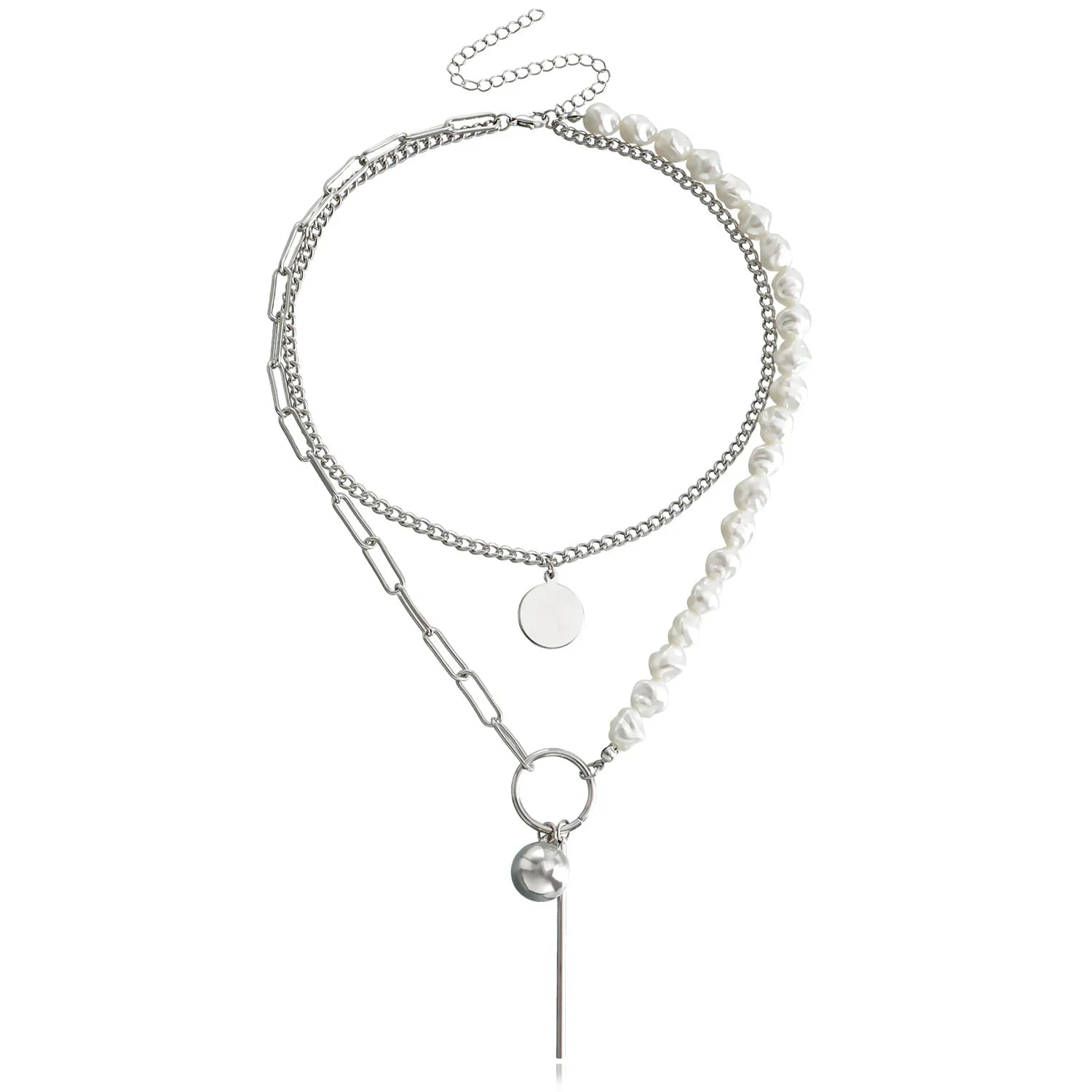 Trendige Halskette mit Kreuz-Herz-Anhänger für Damen – elegantes Pullover-Accessoire