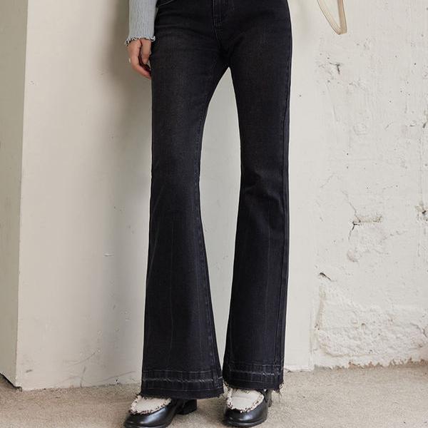 Vintage High Waist Flared Denim Pants for Women