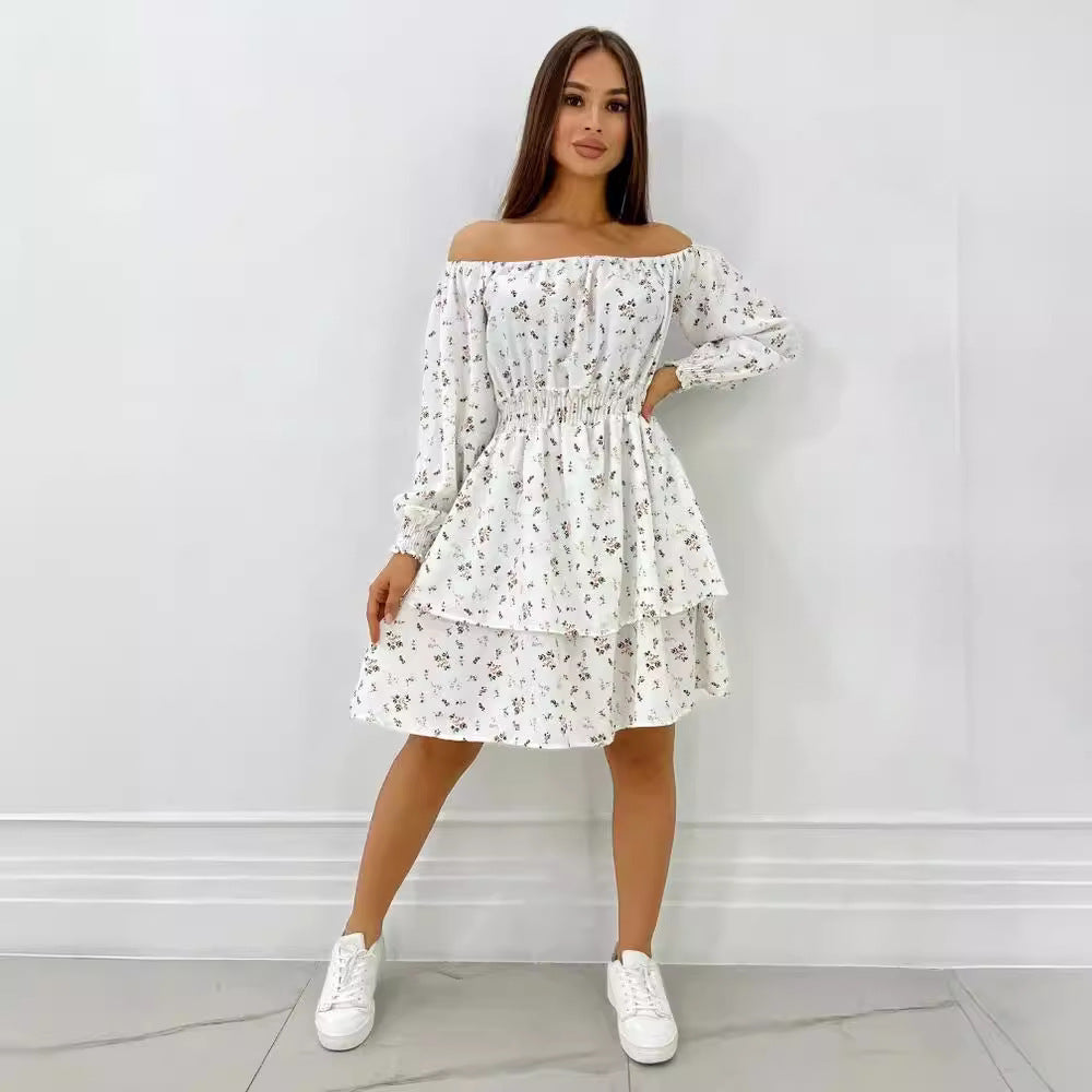 Vestido de fiesta de corte A con escote único para mujer