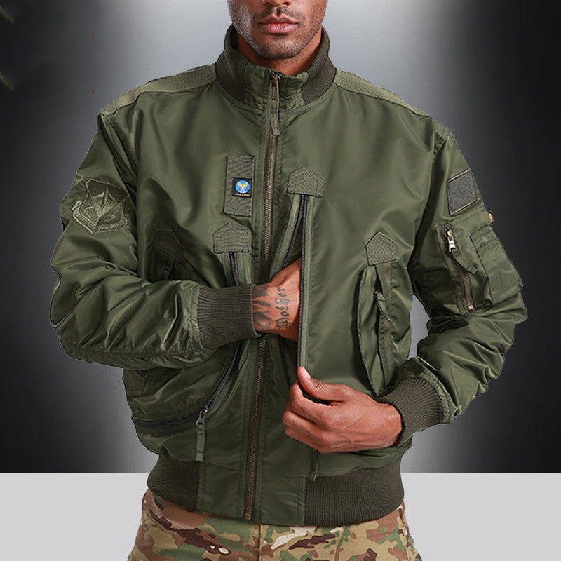 Chaqueta de piloto para hombre, ropa de trabajo, cuello alto moderno