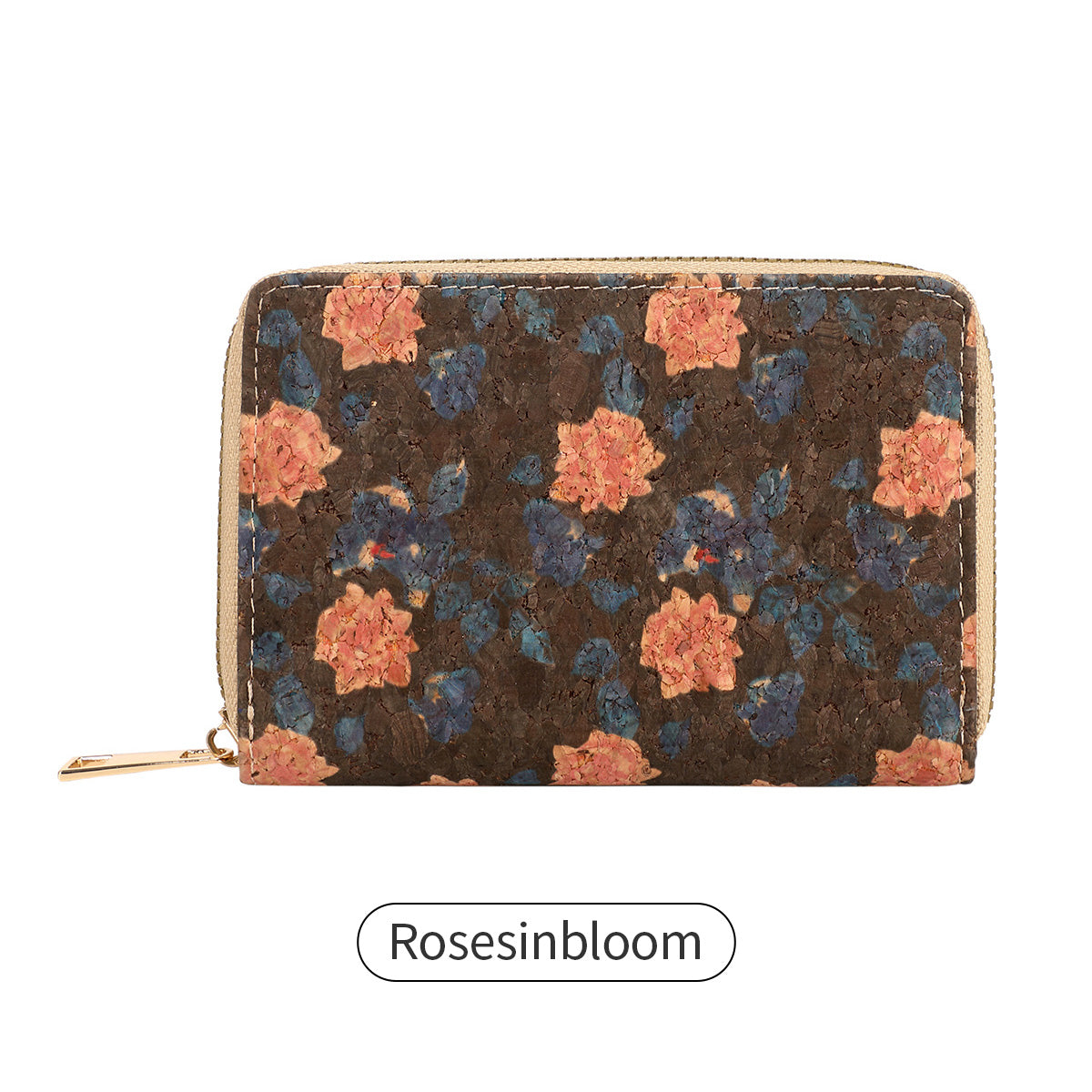 Cartera corta de mujer con estampado vintage