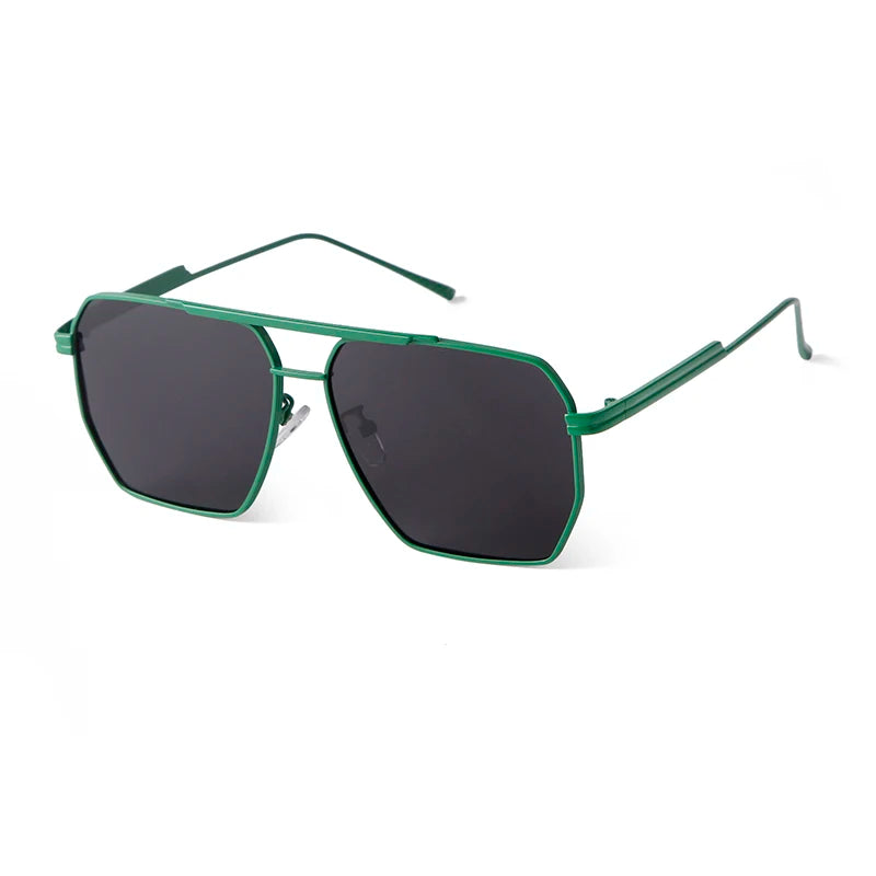 Gafas de sol polarizadas cuadradas de gran tamaño con diseño retro de metal