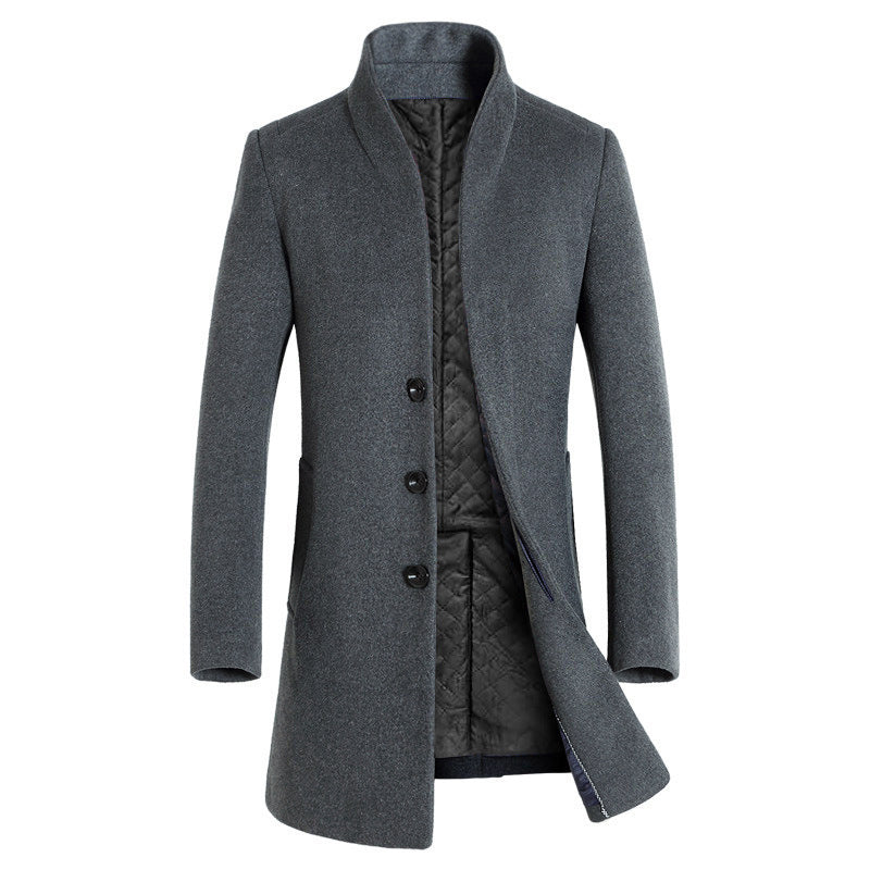 Gabardina informal de lana de longitud media para hombre
