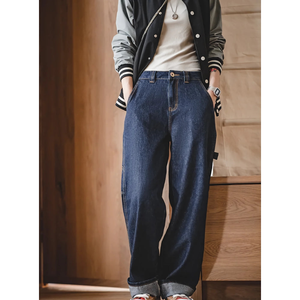 Pantalones vaqueros holgados de mezclilla