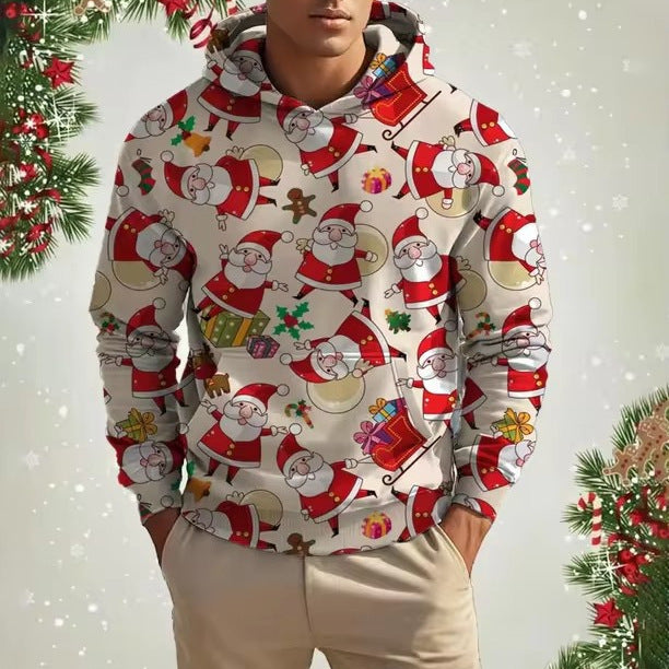 Weihnachts-Kapuzenpullover für Herren mit 3D-Digitaldruck