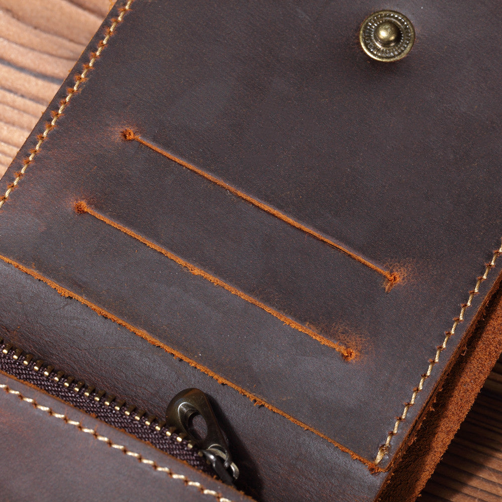 Business Retro First Layer Cowhide Coin Purse - Dazpy
