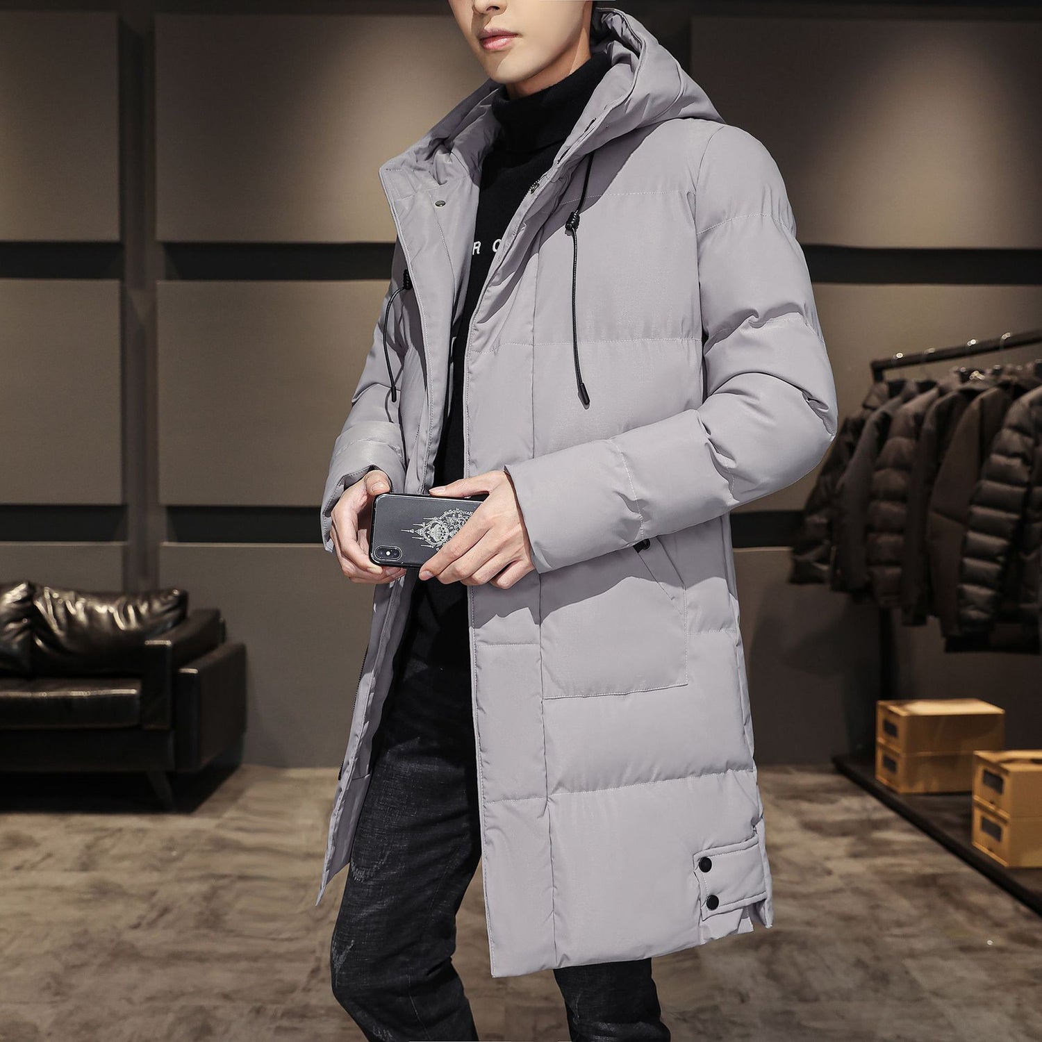 Ropa de trabajo gruesa y elegante, abrigo de algodón, ropa de invierno, plumón para hombre