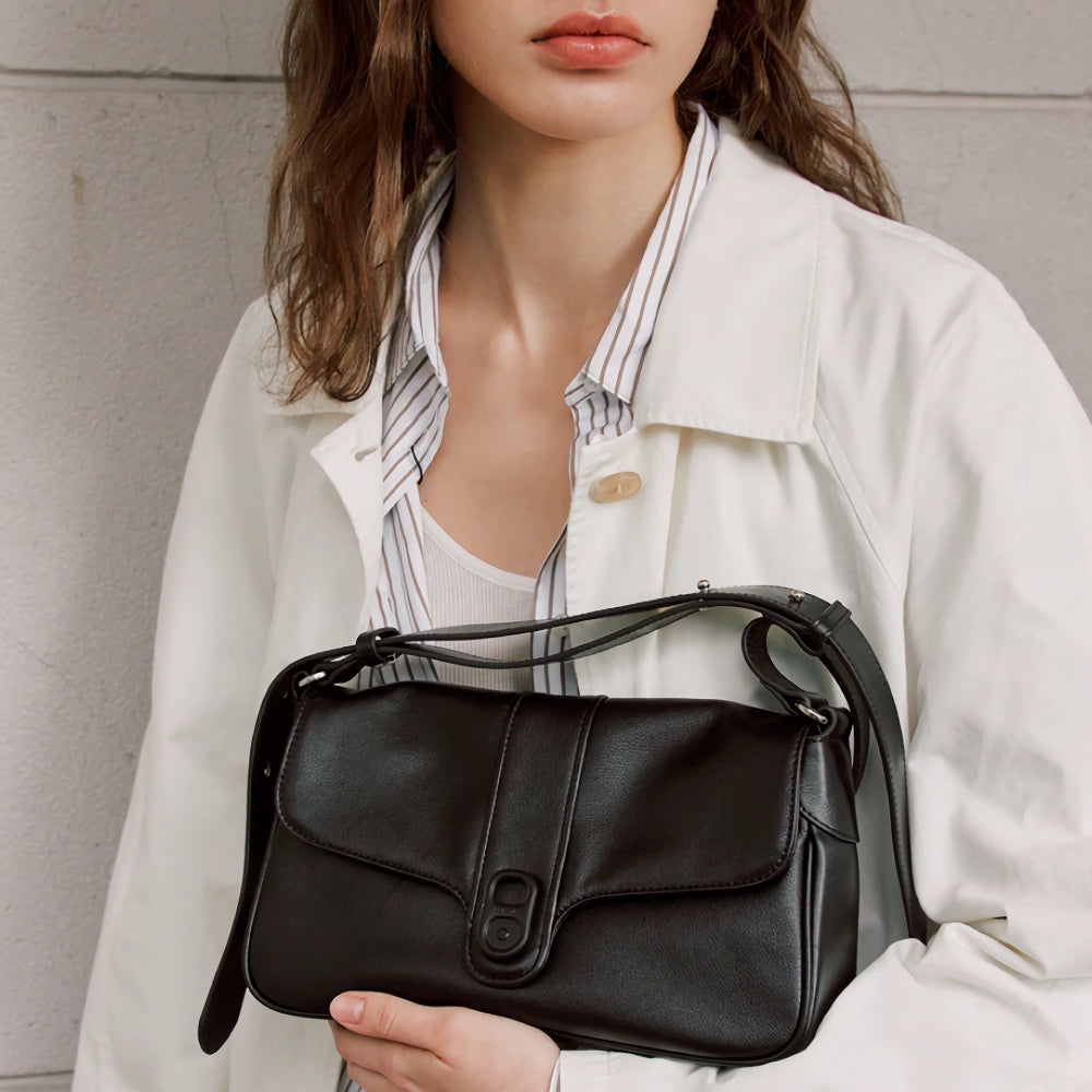 Schulter- und Umhängetasche aus Leder im Retrostil