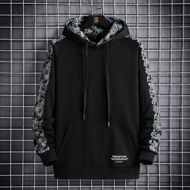 Men's hooded sweater plus fat plus size fat spring and autumn long-sleeved jacket