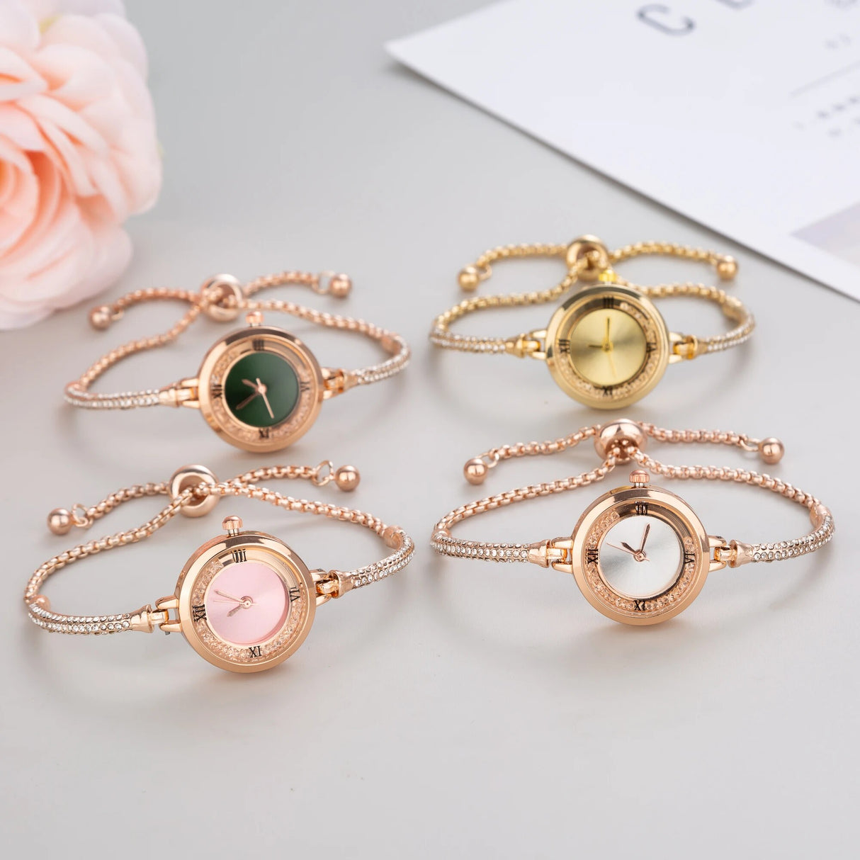 Luxuriöse, modische Quarzuhr für Damen – elegante Armbanduhr aus Edelstahl mit kleinem Zifferblatt