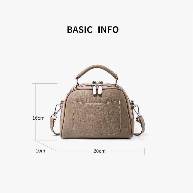 Elegante bolso de hombro de piel de vaca