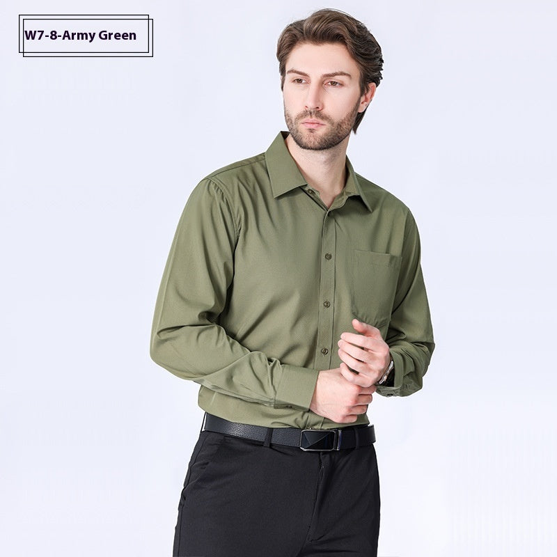 Pendeln Minimalist Business Professional Bügelfreies Stretch Hemd Langarm Herren High Sense