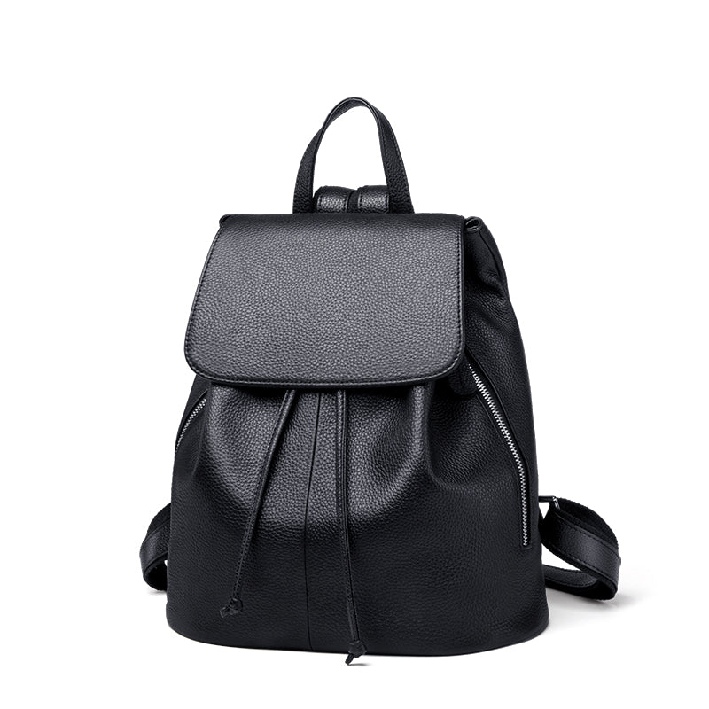 Mochila de moda de cuero genuino para mujer
