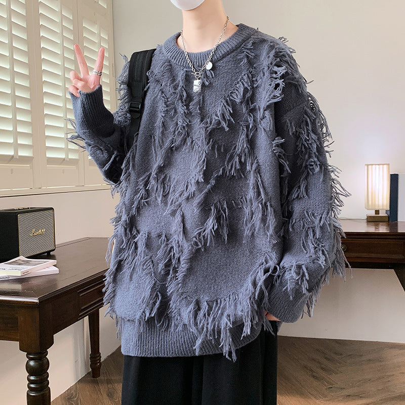 Suéter de manga larga con cuello redondo y estampado de jacquard