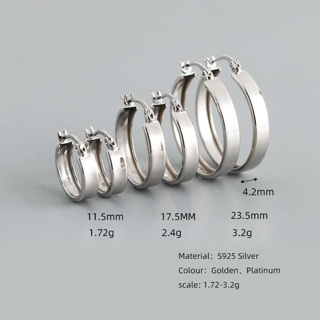 Women's Fashion Simple Wide Flat Bottom Round Earrings - Dazpy