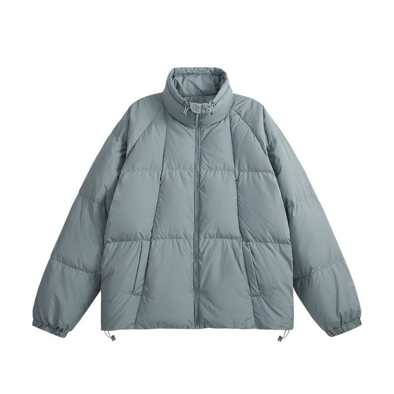 Chaqueta de plumón con cuello alto de color liso para hombre de moda