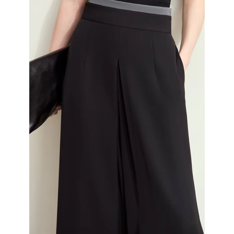 Pantalones casuales plisados de pierna ancha