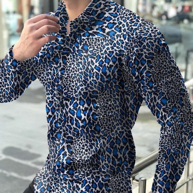 Herrenhemd Junges und Mittleres Alter Business Base Revers Langarmhemd