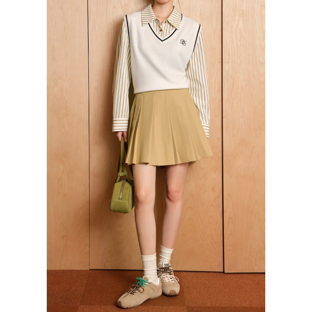Falda retro de talle alto con corte A