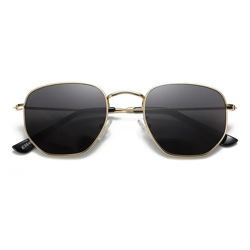 Gafas de sol polarizadas hexagonales vintage para hombres y mujeres