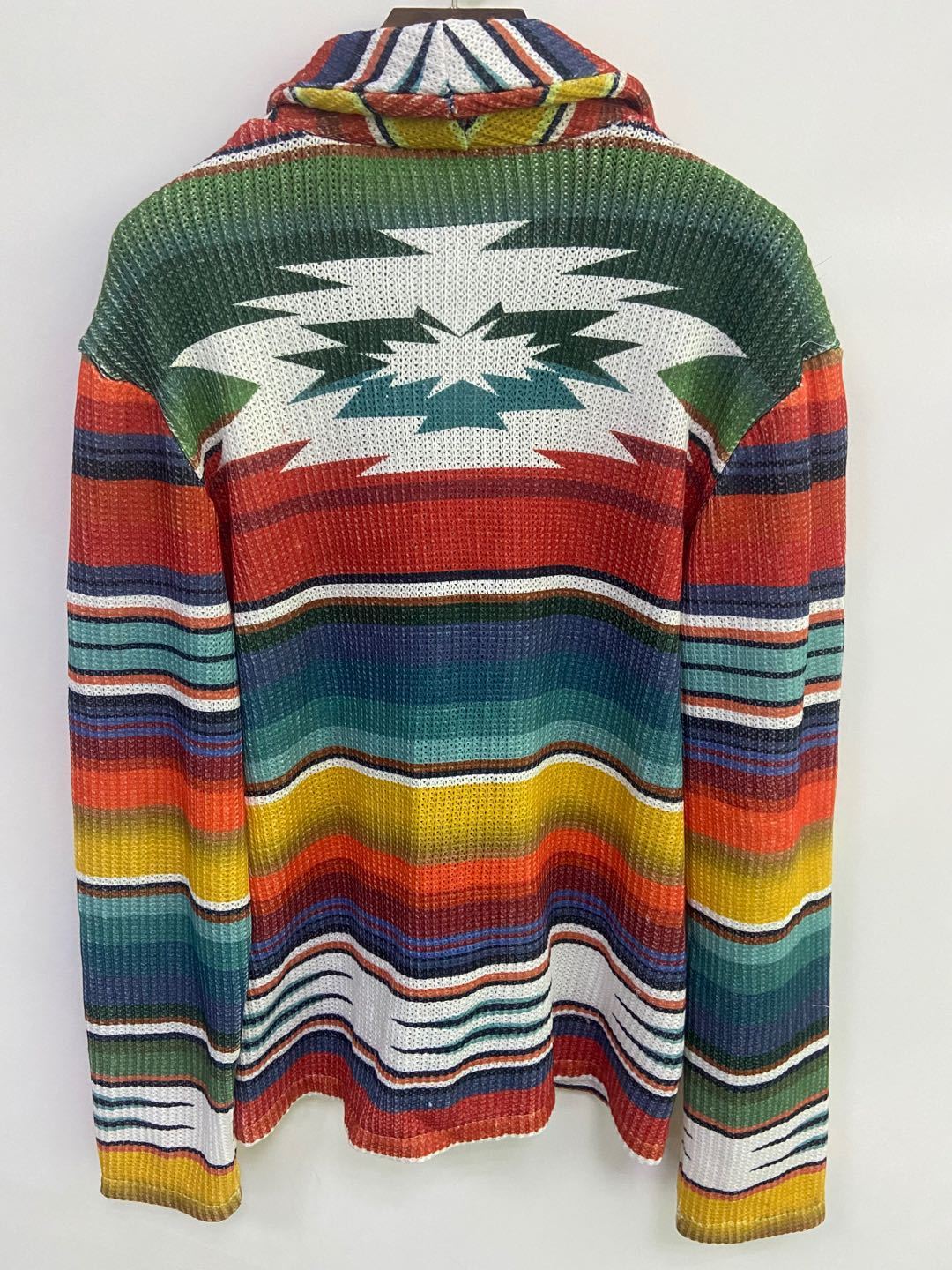 Chaqueta tipo cárdigan de rayas de colores irregulares de talla grande