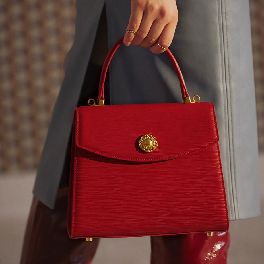 Trendy Retro Spaltleder Schultertasche für Damen