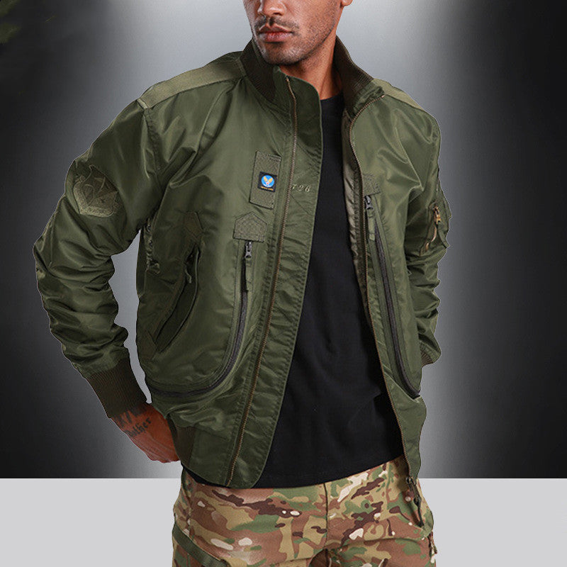 Chaqueta de piloto para hombre, ropa de trabajo, cuello alto moderno