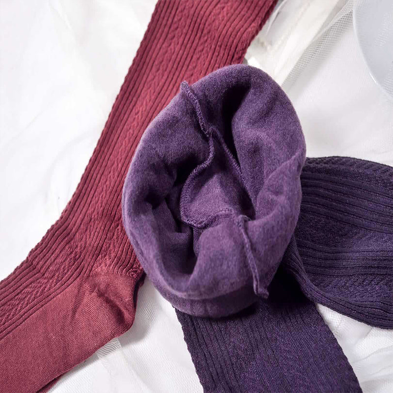 Medias cálidas de terciopelo a rayas