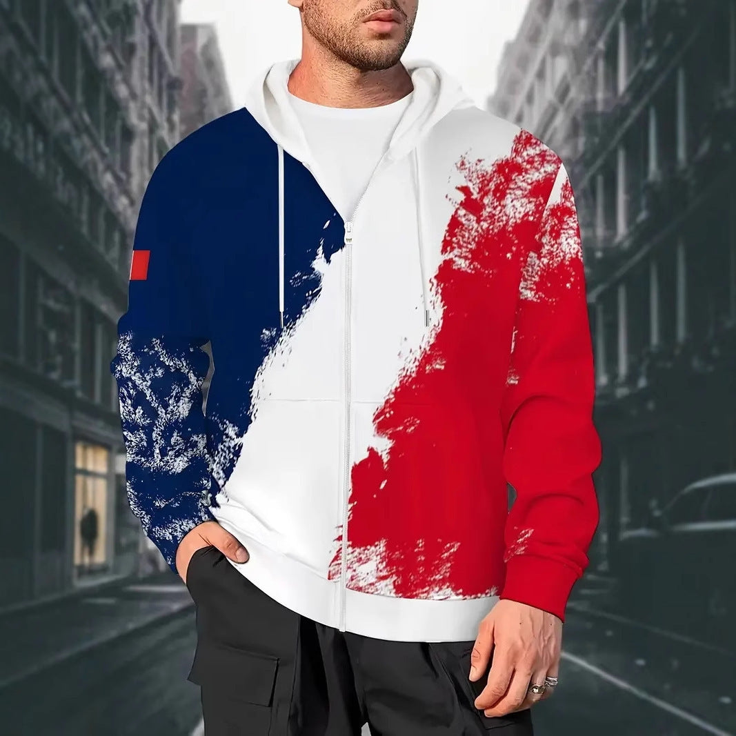 Commuter Winddichter, warmer Hoodie mit Kordelzug, langärmeliger Strickjacke